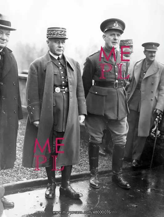 : Churchill, General Gamelin and General Gort, WW2 : Churchill, General Gamelin and General Gort, WW2