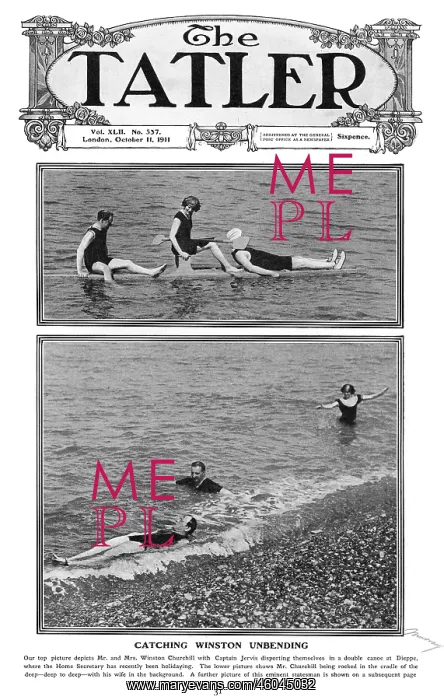 : Churchill on holiday at Dieppe, 1911 : Churchill on holiday at Dieppe, 1911