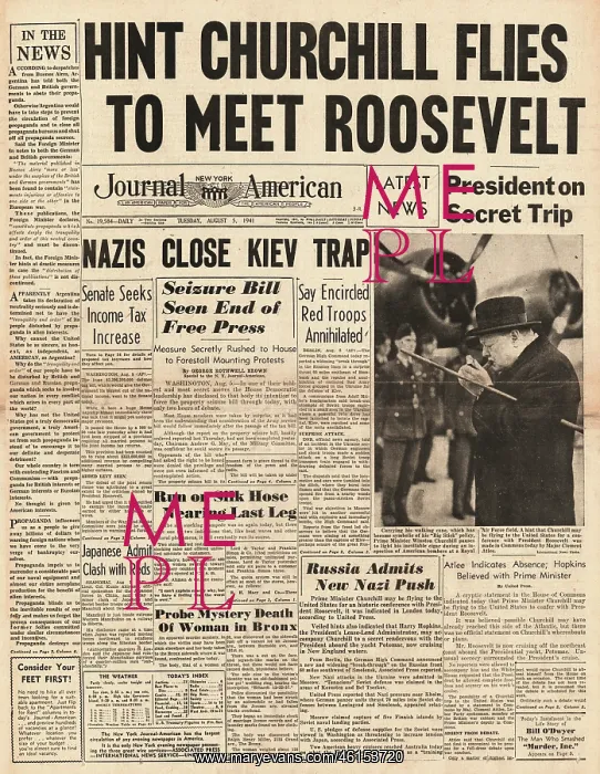 : Churchill may fly to meet Roosevelt : Churchill may fly to meet Roosevelt