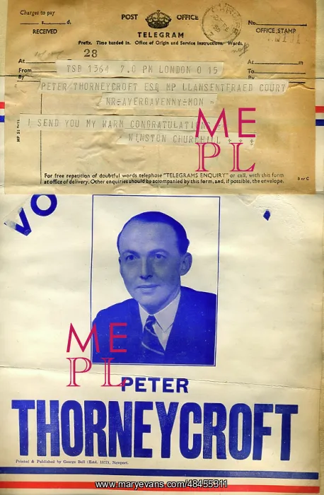 : Churchill telegram congratulating Thorneycroft : Churchill telegram congratulating Thorneycroft