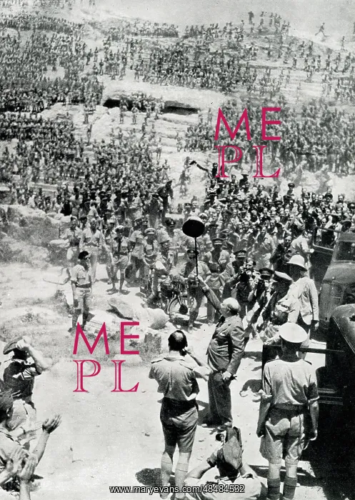 : Churchill on visit to African war zone, WW2 : Churchill on visit to African war zone, WW2