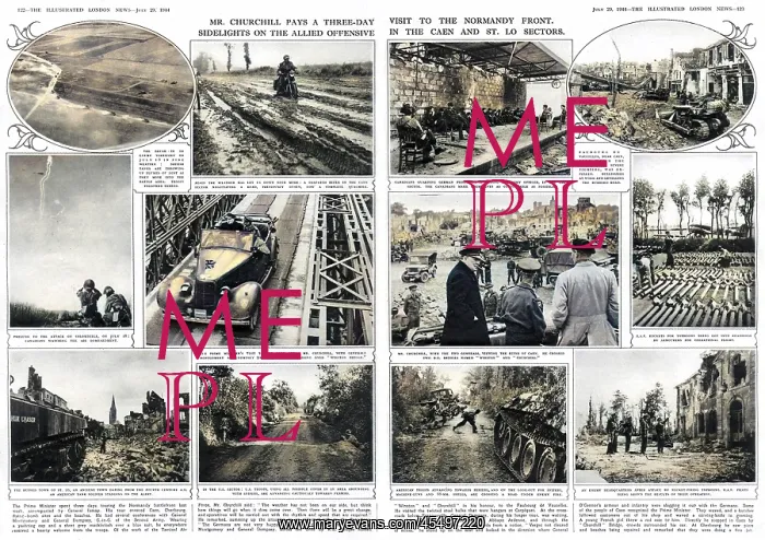 : Churchill visits the Normandy Front during WWII : Churchill visits the Normandy Front during WWII
