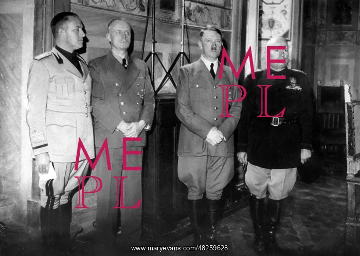 : Ciano, Ribbentrop, Hitler Mussolini, 1940 : Ciano, Ribbentrop, Hitler Mussolini, 1940