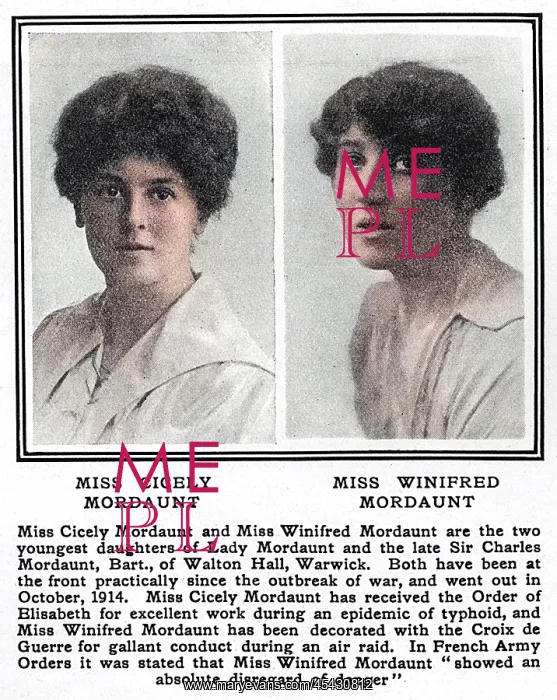 : Cicely and Winifred Mordaunt, WW1 : Cicely and Winifred Mordaunt, WW1