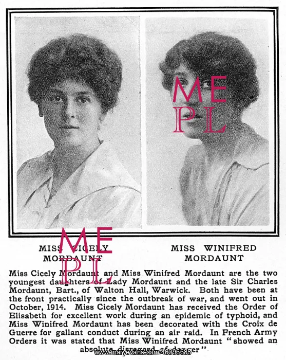 : Cicely and Winifred Mordaunt, WW1 : Cicely and Winifred Mordaunt, WW1