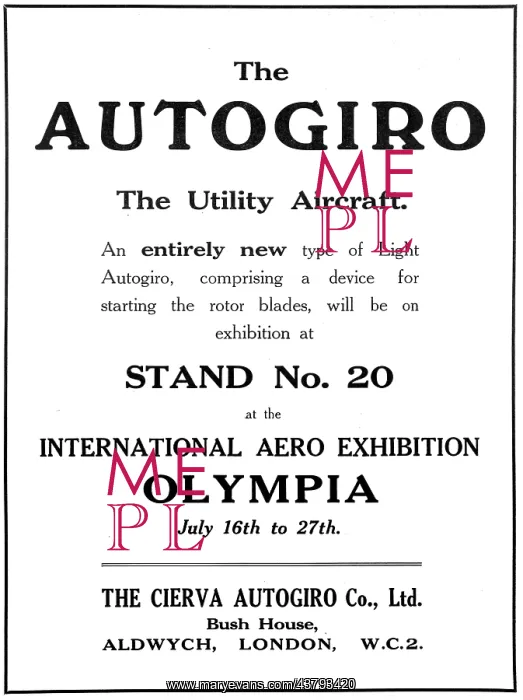  : Cierva Autogiro 1924