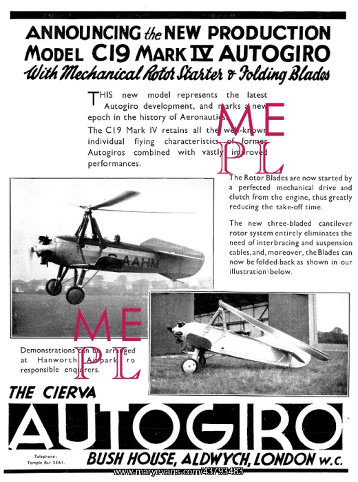 : Cierva Autogiro C19 Mark IV : Cierva Autogiro C19 Mark IV