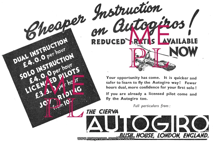 : Cierva Autogiro - Learn To Fly At New Reduced Rates : Cierva Autogiro - Learn To Fly At New Reduced Rates