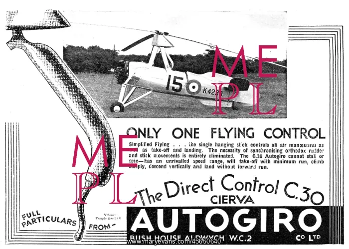 : Cierva C30 Autogiro K4230 : Cierva C30 Autogiro K4230