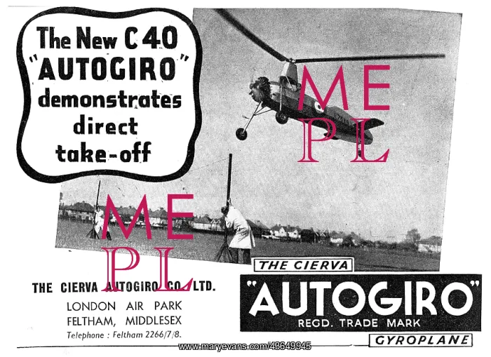  : Cierva C40 Autogiro : Gyroplane