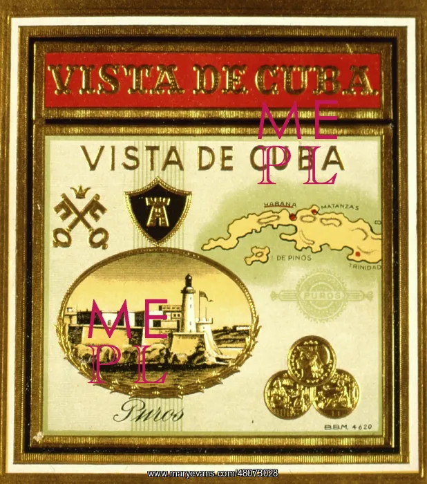  : Cigar box label, Vista de Cuba