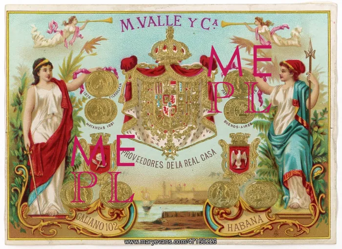 : Cigar label, M Valle and Company : Cigar label, M Valle and Company