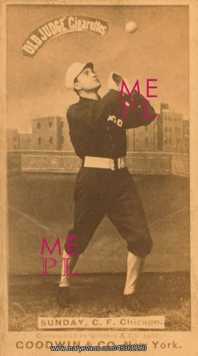 : Cigarette card of Billy Sunday as a professional : Cigarette card of Billy Sunday as a professional