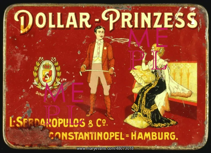 : Cigarette tin lid design, Dollar-Prinzess : Cigarette tin lid design, Dollar-Prinzess