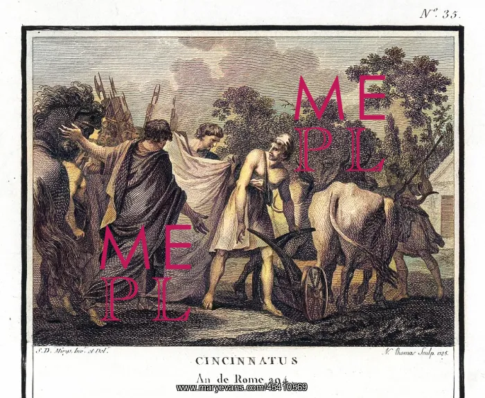 : Cincinnatus called from the plough : Cincinnatus called from the plough