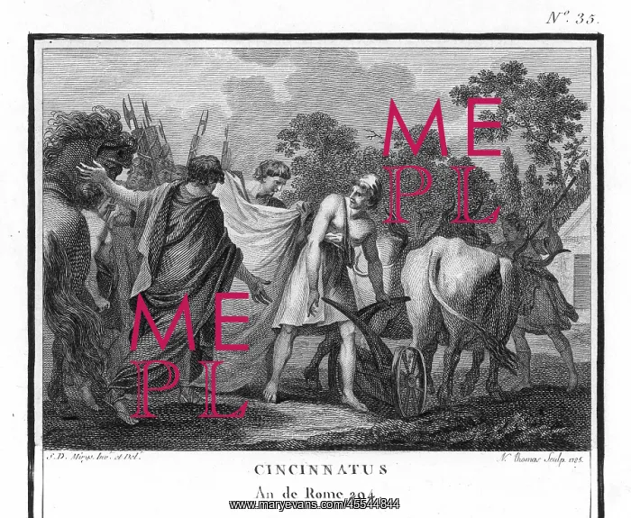 : Cincinnatus called from the plough : Cincinnatus called from the plough
