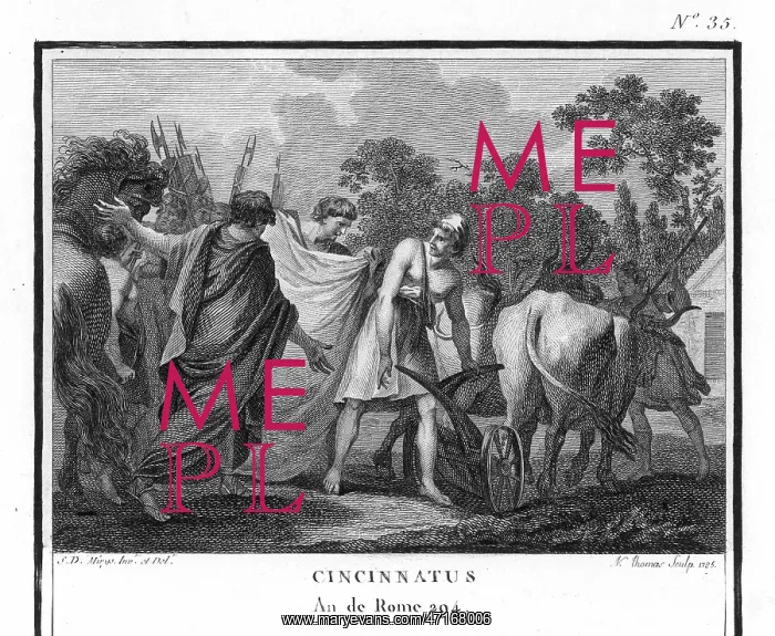: Cincinnatus called from the plough : Cincinnatus called from the plough