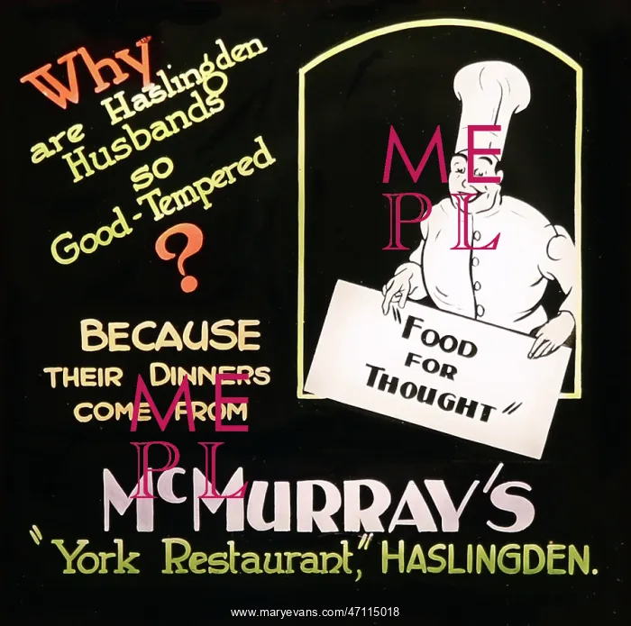: Cinema advertisement for McMurray's Restaurant, Haslingden : Cinema advertisement for McMurray's Restaurant, Haslingden