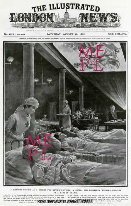 : Cinema for bedridden wounded soldiers 1918 : Cinema for bedridden wounded soldiers 1918