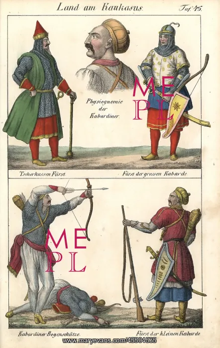 : Circassian prince, Kabard princes and archer : Circassian prince, Kabard princes and archer