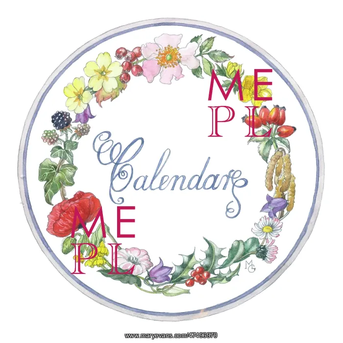 : Circle of wild flowers and berries : Circle of wild flowers and berries