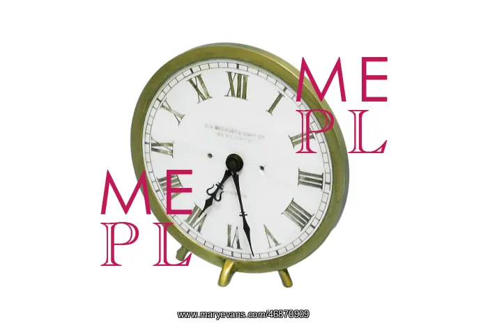 : Circular brass night clock - unlit : Circular brass night clock - unlit