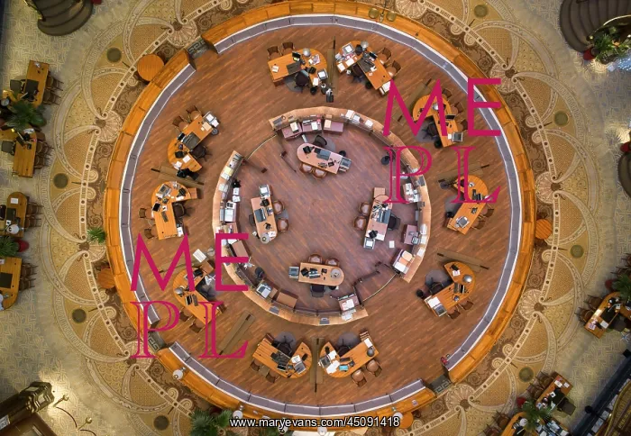 : Circular counter, Hall, Societe Generale, Paris, France : Circular counter, Hall, Societe Generale, Paris, France