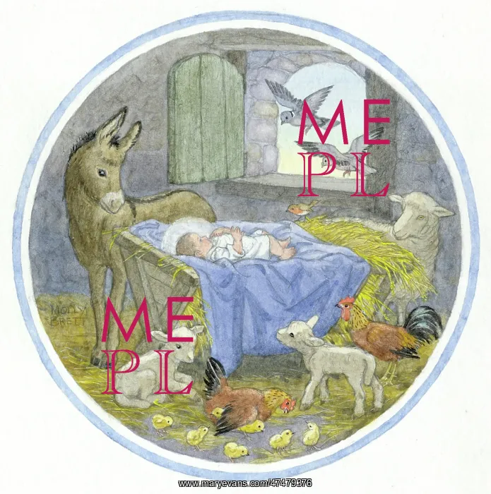 : Circular design with baby Jesus in manger : Circular design with baby Jesus in manger
