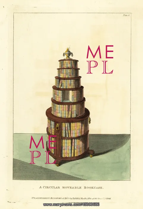 : A circular moveable bookcase, 1810 : A circular moveable bookcase, 1810