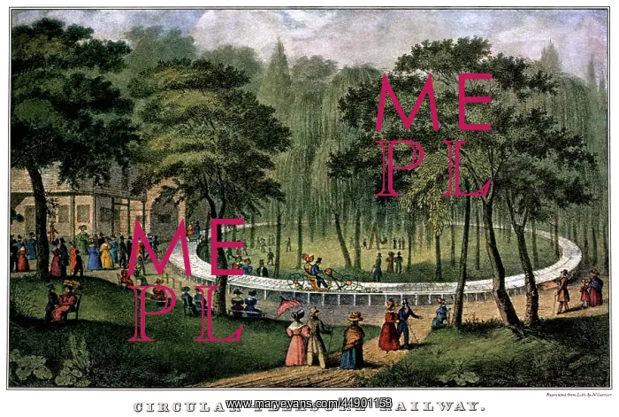 : Circular Pleasure Railway - Currier and Ives Lithograph : Circular Pleasure Railway - Currier and Ives Lithograph