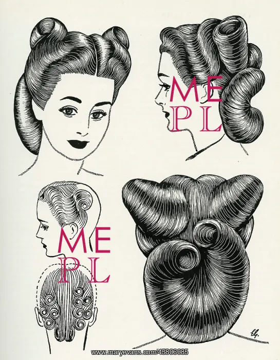 : Circular roll hairstyle 1940s : Circular roll hairstyle 1940s