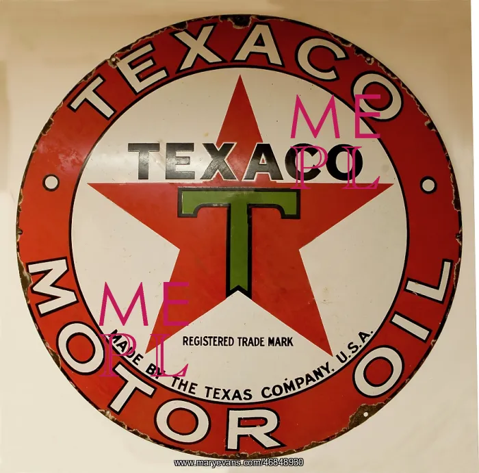 : Circular Texaco Motor Oil sign : Circular Texaco Motor Oil sign