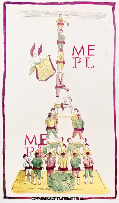 : circus, acrobatics, human pyramid, poster, copper : circus, acrobatics, human pyramid, poster, copper