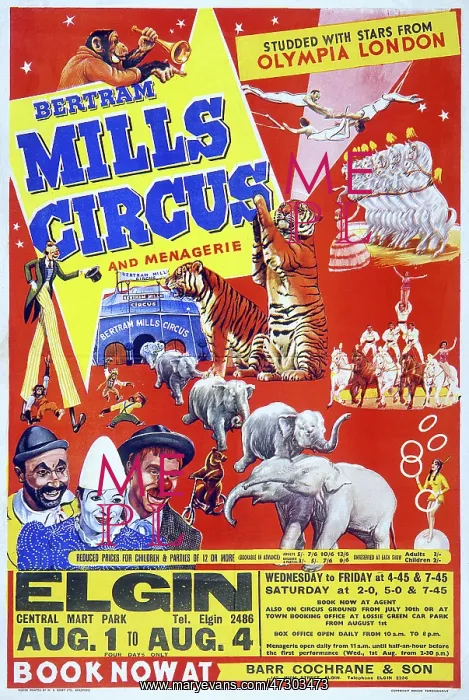 : CIRCUS POSTER / B. MILLS : CIRCUS POSTER / B. MILLS