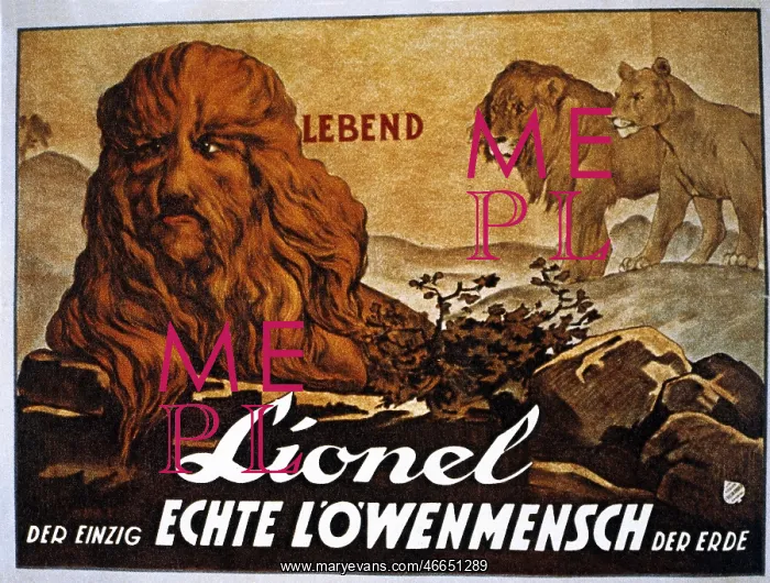 : Circus Poster - Lionel the Lion-faced Man : Circus Poster - Lionel the Lion-faced Man