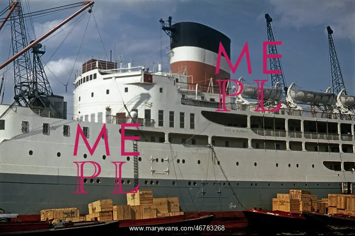 : City of Durban unloading cargo, Pool of London : City of Durban unloading cargo, Pool of London