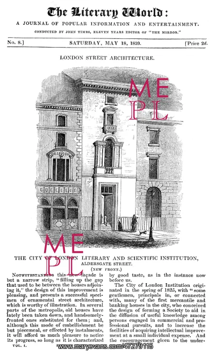 : CITY OF LONDON INST 1839 : CITY OF LONDON INST 1839