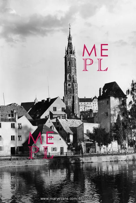 : City view of Landshut, 1930s : City view of Landshut, 1930s