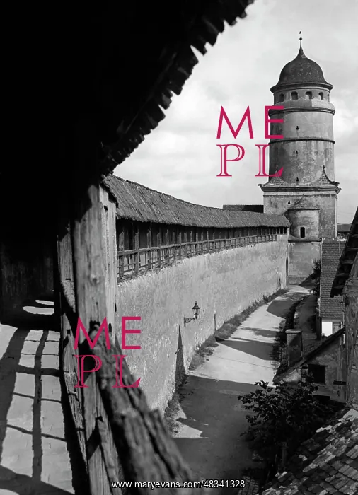 : City wall in Noerdlingen, 1943 : City wall in Noerdlingen, 1943