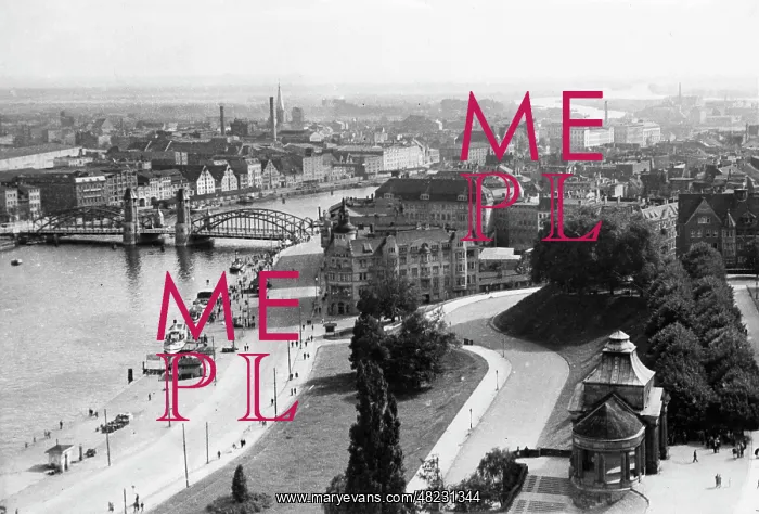 : Cityscape of Szczecin, circa 1920s : Cityscape of Szczecin, circa 1920s