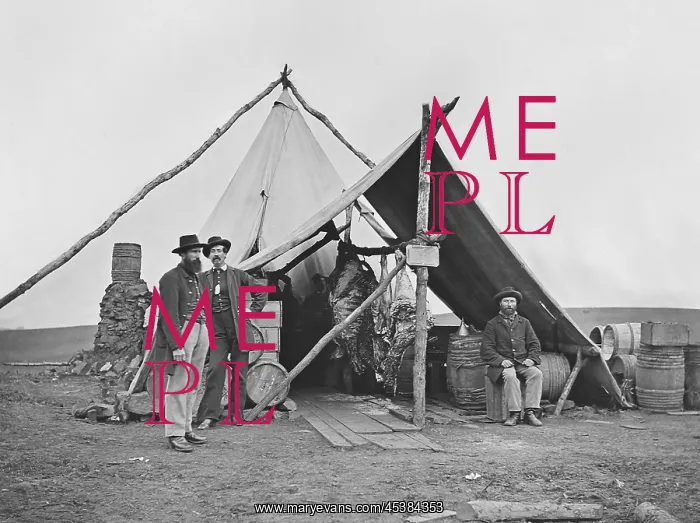 : US Civil War, 1861-1865. Dressed beef hangs : US Civil War, 1861-1865. Dressed beef hangs