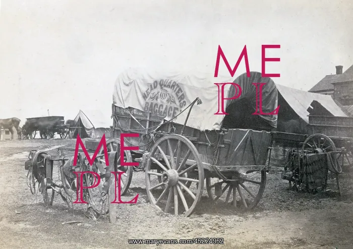 : The Civil War. Covered wagon for Headquarters ? : The Civil War. Covered wagon for Headquarters ?
