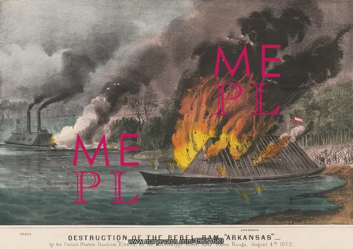 : US Civil War. Destruction of the rebel ram : US Civil War. Destruction of the rebel ram