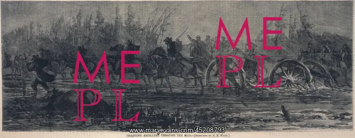 : The Civil War. Dragging artillery through ? : The Civil War. Dragging artillery through ?