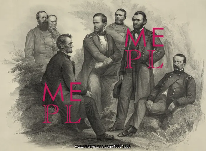 : US Civil War. Imagined scene of President : US Civil War. Imagined scene of President