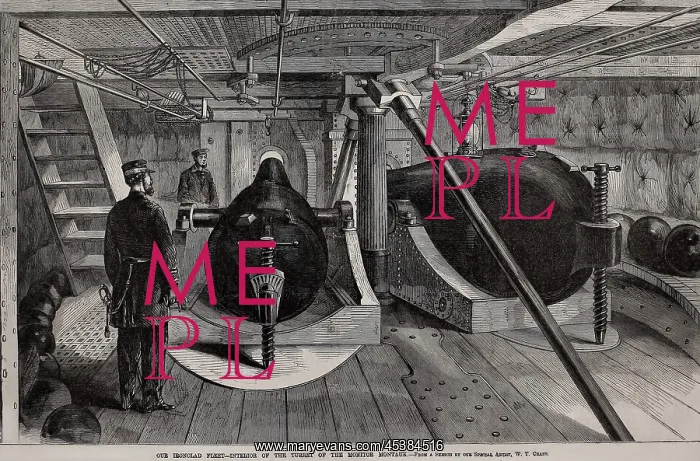 : US Civil War, interior of the turret of Union : US Civil War, interior of the turret of Union