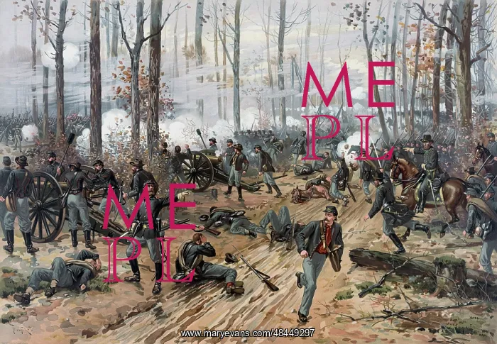 : Civil War painting of Union and Confederate : Civil War painting of Union and Confederate
