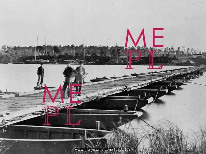: The Civil War. Pontoon bridge across the ? : The Civil War. Pontoon bridge across the ?