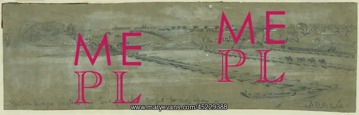 : The Civil War. Pontoon bridges erected for ? : The Civil War. Pontoon bridges erected for ?