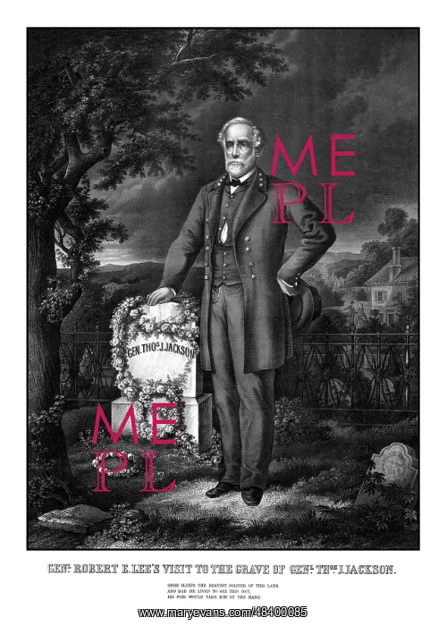: Civil War print of General Lee visiting the : Civil War print of General Lee visiting the